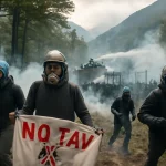 No Tav, scontri a San Didero e Chiomonte: idranti e lacrimogeni contro i manifestanti, due camionette in fiamme